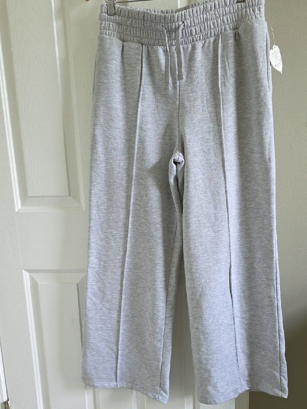 NWT| Self Esteem Gray Elastic Waist Wide Leg Sweatpants